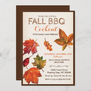ANY EVENT - Fall Autumn Leaves Invitation