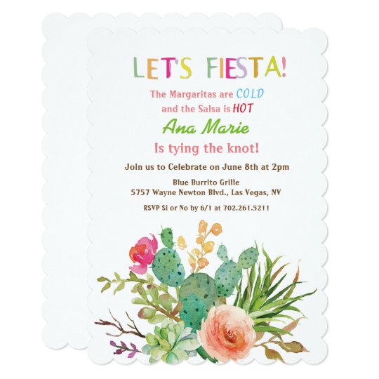 any event fiesta floral cactus invitation zazzle com