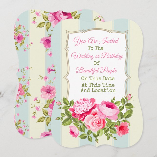 Any Event Floral Invitation (Front/Back)