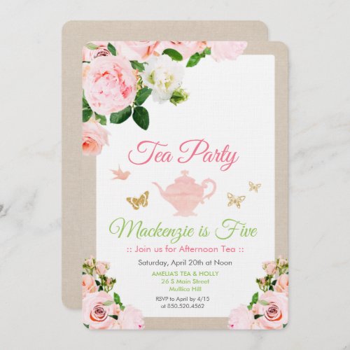 ANY EVENT _ Floral Tea Party Invitation