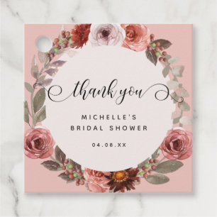 Any Event, Heaven in Rose Floral, Thank You Favor Tags