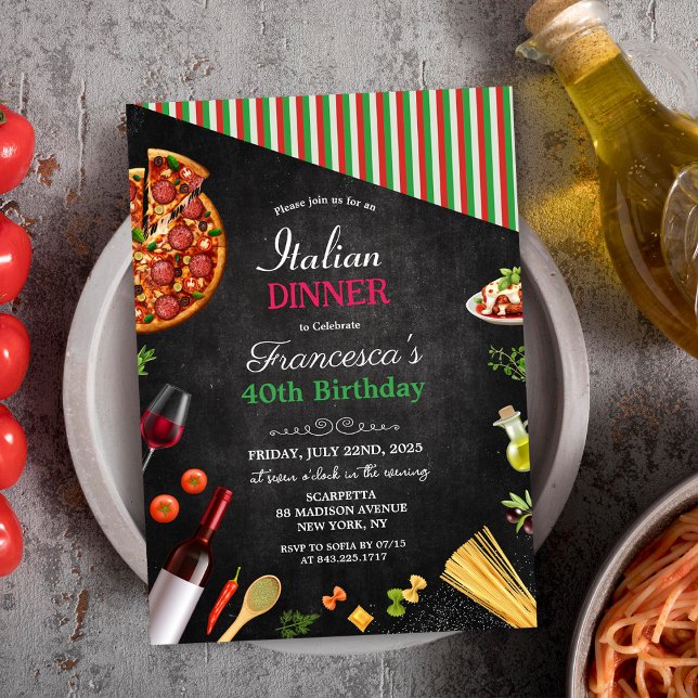 ANY EVENT - Italian Dinner Birthday Invitation (Creator Uploaded)