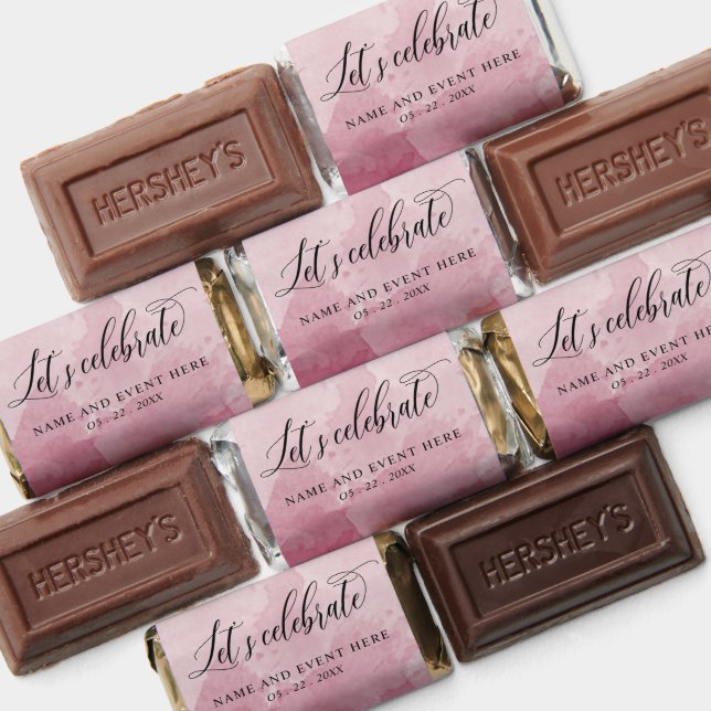Any Event, Let's Celebrate in Burgundy Watercolor Hershey's Miniatures (Assorted)