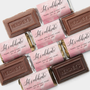 Any Event, Let's Celebrate in Pink Watercolor Hershey's Miniatures