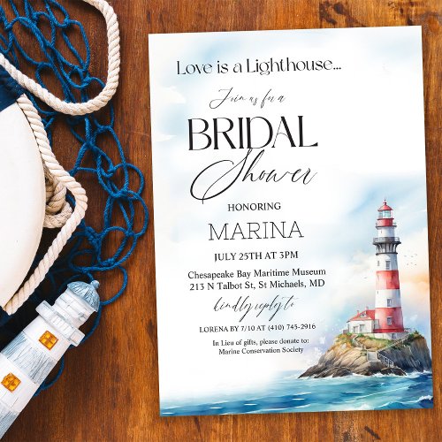 ANY EVENT Lighthouse Nautical Watercolor Invitation