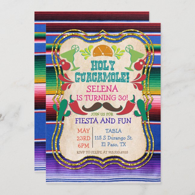 ANY EVENT - Mexican Fiesta Party Invitation (Front/Back)