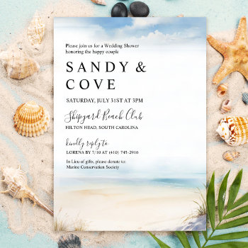 Any Event Minimal Beach Watercolor Invitation by PaperandPomp at Zazzle