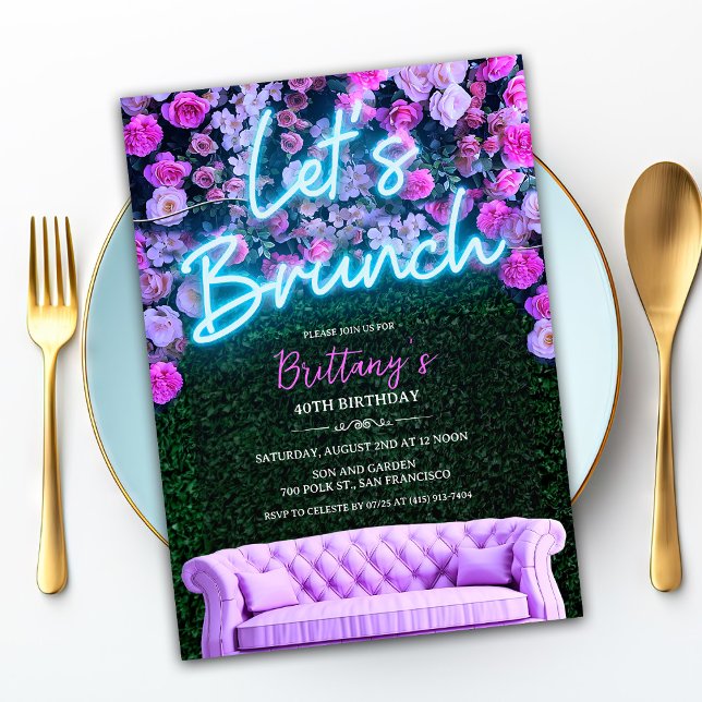 ANY EVENT - Neon Brunch Floral Invitation (Creator Uploaded)