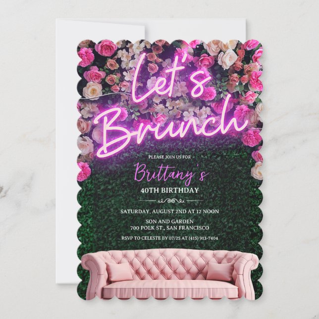 ANY EVENT - Neon Brunch Floral Invitation