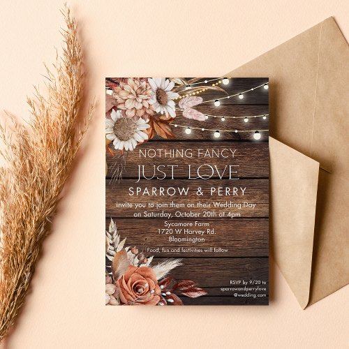 ANY EVENT _ Nothing Fancy Just Love Rustic  Invitation