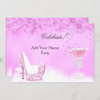 Any Event Pink Margarita High Heels Party Invitation