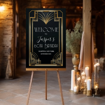 Any Event - Roaring 20s Welcome Poster Sign by PaperandPomp at Zazzle