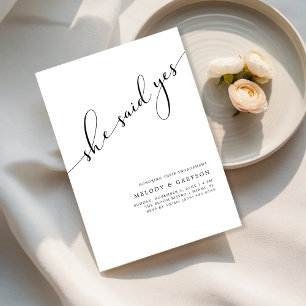 Any Event She Said Yes Simple Engagement Party Invitation