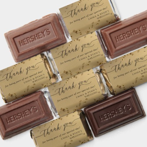 Any Event Thank you Script Gold and Confetti Hersheys Miniatures