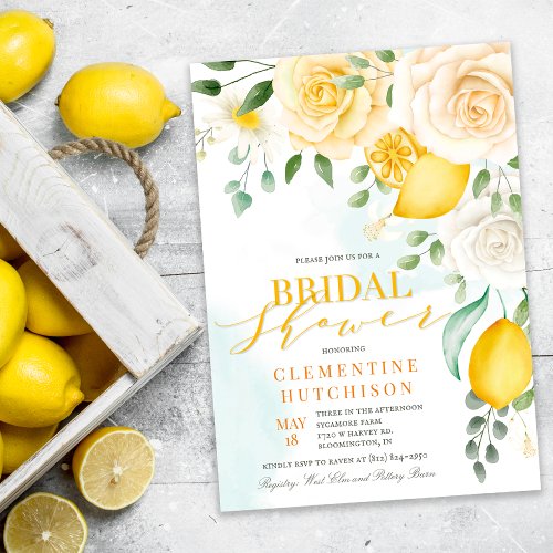 ANY EVENT Watercolor Lemon Citrus Floral Invitation