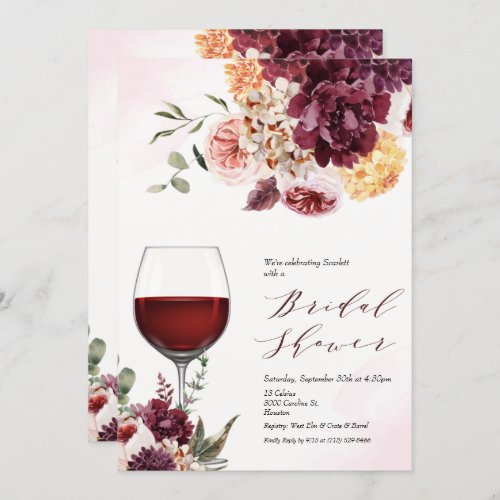 ANY EVENT _ Wine Glass Floral Invitation