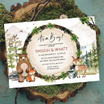 ANY EVENT Woodland Animals Invitation<br><div class="desc">Woodland Animals Forest Animals Wood Slice Tree Slice Deer Bear Raccoon Fox Birthday Baby Shower First Birthday 1st Birthday Invitation</div>