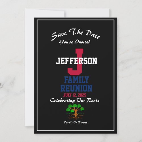 Any Family Date Type Reunion Red White Blue Invitation