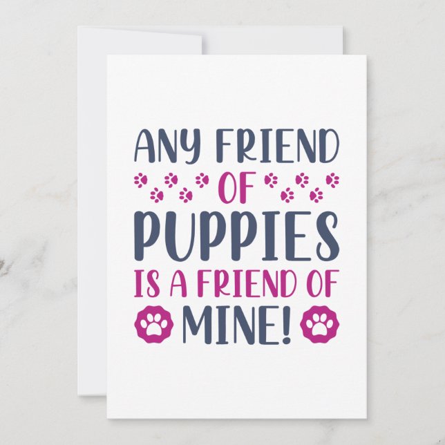 Any Friend Of Puppies Thank You Card (Front)