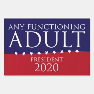 Any Functioning Adult for President Yard Sign