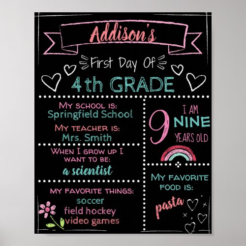 ANY GRADE Customizable First Day of School Sign