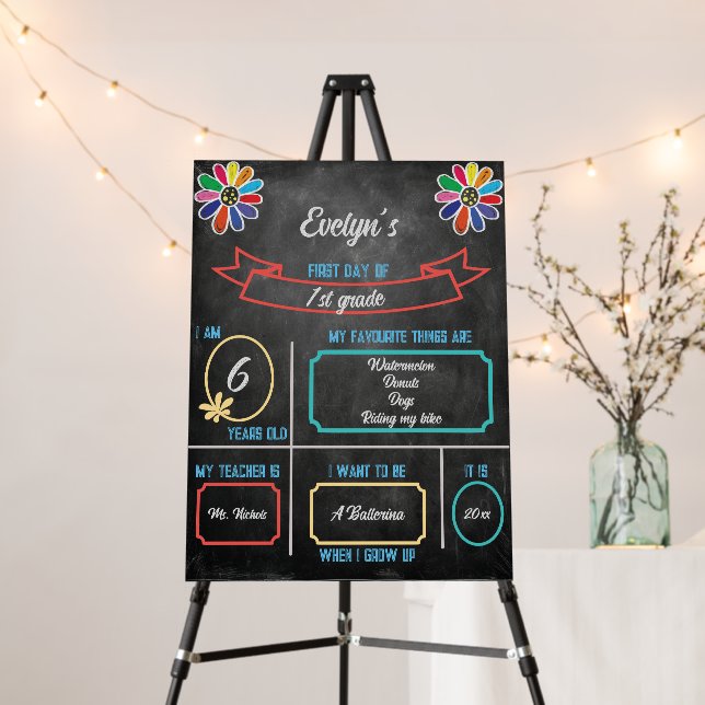 Any Grade First Or Last Day Kids Chalkboard Foam Board (In Situ (Stand))