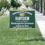 ANY Grade Kids Graduation Green, Gold & White Yard Sign