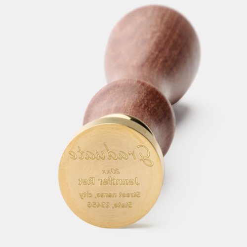 any graduation add your text simple minimal wax seal stamp