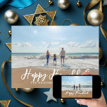 Any Greeting Custom Color Backer Hanukkah Photo Holiday Card<br><div class="desc">Customize the greeting on the front,  name,  and message eon the back along with your photo.</div>
