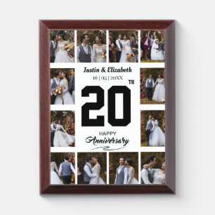 Any Happy Anniversary 12 Photo Collage Award Plaque