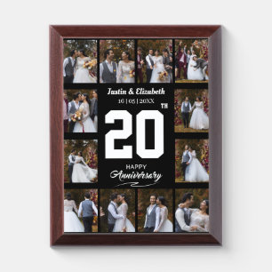 Any Happy Anniversary 12 Photo Collage Award Plaque