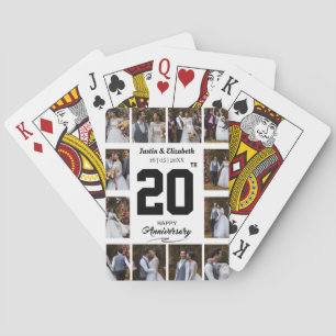 Any Happy Anniversary 12 Photo Collage Poker Cards