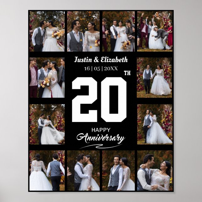 Any Happy Anniversary 12 Photo Collage Poster (Front)
