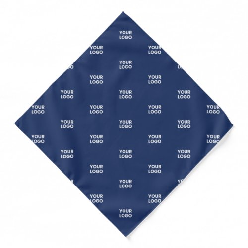 Any Image or Business Logo Editable Dark Navy Blue Bandana