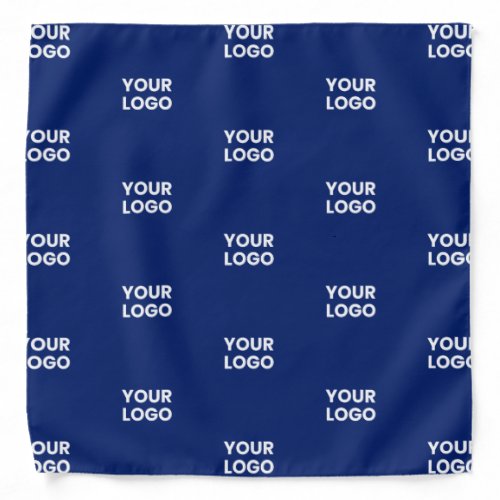 Any Image or Business Logo Editable Dark Navy Blue Bandana