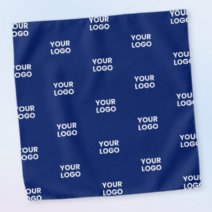 Any Image or Business Logo Editable Dark Navy Blue Bandana