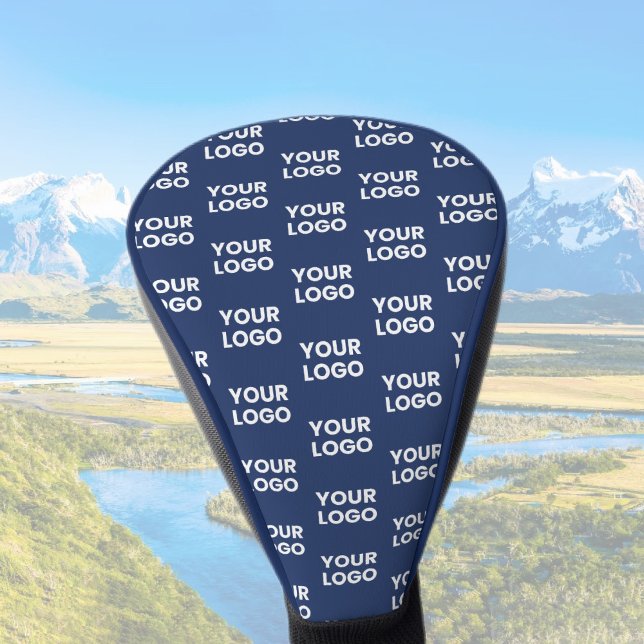 Any Image or Business Logo Editable Dark Navy Blue Golf Head Cover (Creator Uploaded)