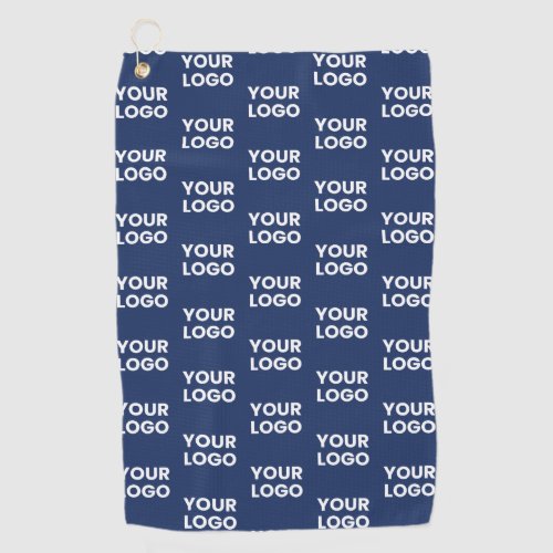 Any Image or Business Logo Editable Dark Navy Blue Golf Towel