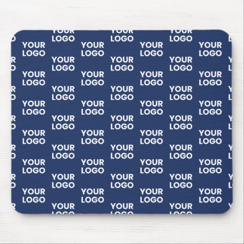 Any Image or Business Logo Editable Dark Navy Blue Mouse Pad