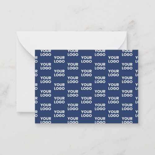 Any Image or Business Logo Editable Dark Navy Blue Note Card