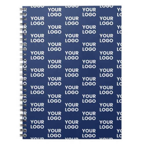 Any Image or Business Logo Editable Dark Navy Blue Notebook