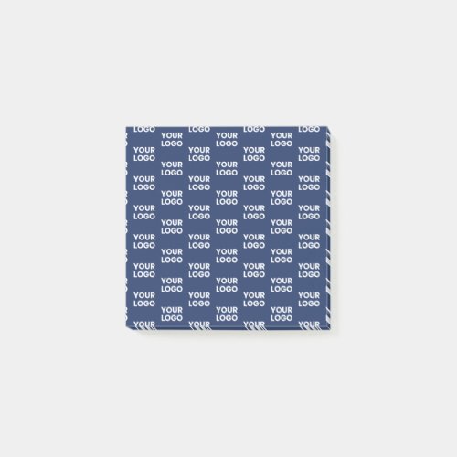 Any Image or Business Logo Editable Dark Navy Blue Post_it Notes