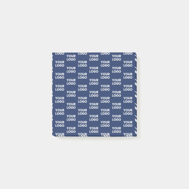 Any Image or Business Logo Editable Dark Navy Blue Post-it Notes (Front)