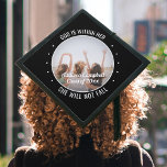 Any Inspirational Quote & Photo Black and White Graduation Cap Topper<br><div class="desc">Add an elegant personalized touch to your college or high school commencement with this custom photo black and white inspirational graduation cap topper. Quote can be customized to any favorite motivational saying, school name and degree, thanks mom and dad, or other message of your choice. (IMAGE PLACEMENT TIP: An easy...</div>