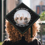 Any Inspirational Quote & Photo Black and White Graduation Cap Topper
