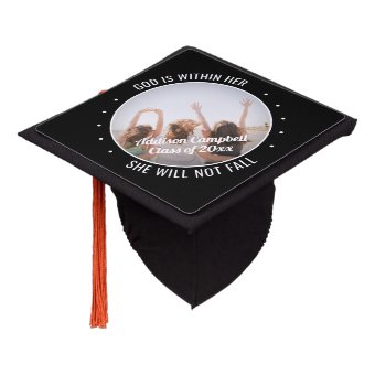 Any Inspirational Quote & Photo Black and White Graduation Cap Topper ...