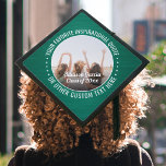Any Inspirational Quote Photo Brushed Green White Graduation Cap Topper<br><div class="desc">Add an elegant personalized touch to your college or high school commencement with this green and white custom photo inspirational graduation cap topper. Quote can be customized to any favorite motivational saying, school name and degree, thanks mom and dad, or other message of your choice. (IMAGE PLACEMENT TIP: An easy...</div>