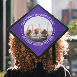 Any Inspirational Quote Photo Brushed Purple White Graduation Cap Topper<br><div class="desc">Add an elegant personalized touch to your college or high school commencement with this purple and white custom photo inspirational graduation cap topper. Quote can be customized to any favorite motivational saying, school name and degree, thanks mom and dad, or other message of your choice. (IMAGE PLACEMENT TIP: An easy...</div>