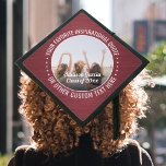 Any Inspirational Quote Photo Brushed Red & White Graduation Cap Topper<br><div class="desc">Add an elegant personalized touch to your college or high school commencement with this burgundy red and white custom photo inspirational graduation cap topper. Quote can be customized to any favorite motivational saying, school name and degree, thanks mom and dad, or other message of your choice. (IMAGE PLACEMENT TIP: An...</div>
