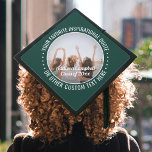 Any Inspirational Quote & Photo Dark Green & White Graduation Cap Topper<br><div class="desc">Add an elegant personalized touch to your college or high school commencement with this custom photo green and white inspirational graduation cap topper. Quote can be customized to any favorite motivational saying, school name and degree, thanks mom and dad, or other message of your choice. (IMAGE PLACEMENT TIP: An easy...</div>